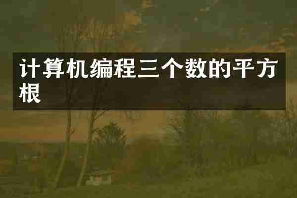 计算机编程三个数的平方根