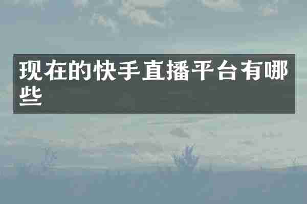 现在的快手直播平台有哪些