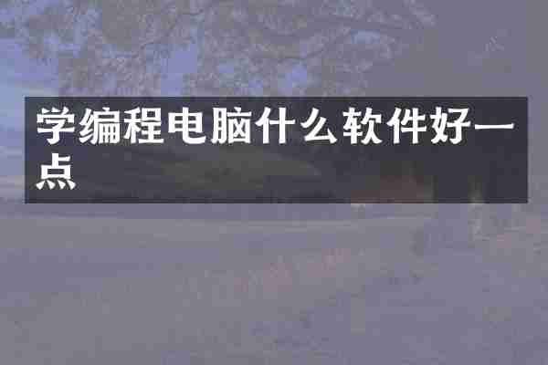 学编程电脑什么软件好一点