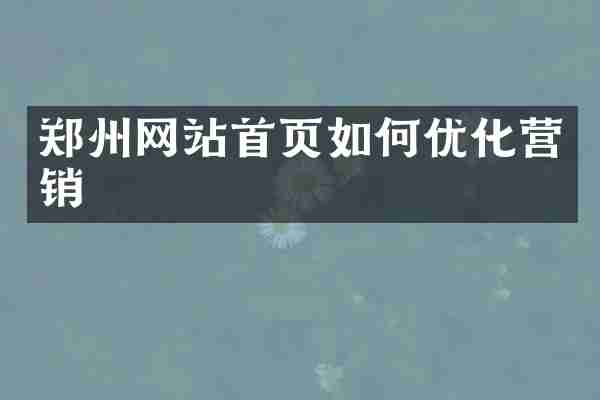 郑州网站首页如何优化营销