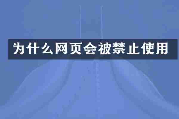 为什么网页会被禁止使用