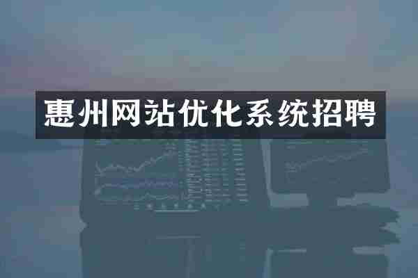 惠州网站优化系统招聘