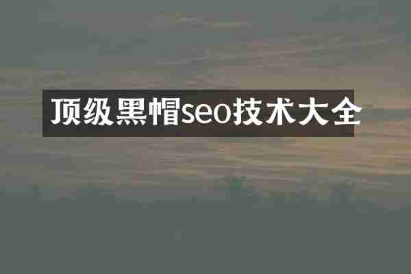 顶级黑帽seo技术大全