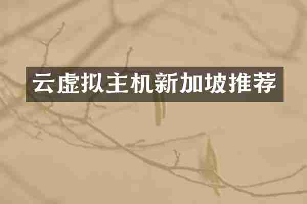 云虚拟主机新加坡推荐