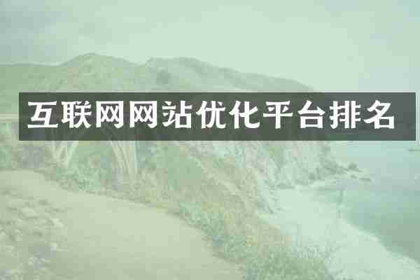 互联网网站优化平台排名