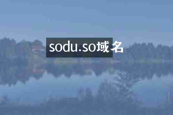 sodu.so域名