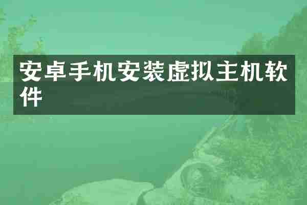 安卓手机安装虚拟主机软件
