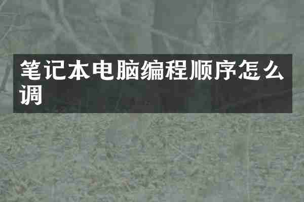 笔记本电脑编程顺序怎么调
