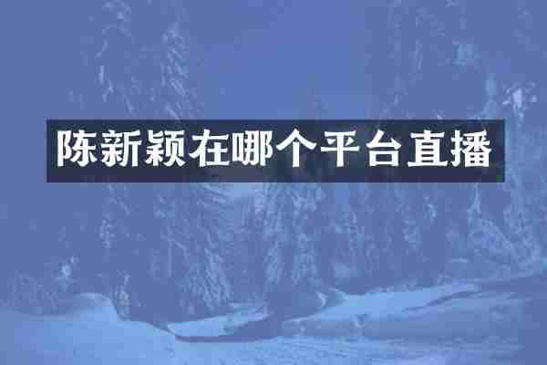 陈新颖在哪个平台直播