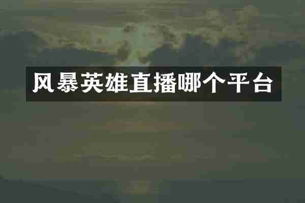 风暴英雄直播哪个平台