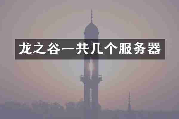 龙之谷一共几个服务器