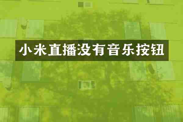 小米直播没有音乐按钮