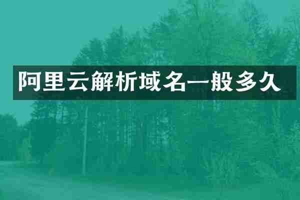 阿里云解析域名一般多久