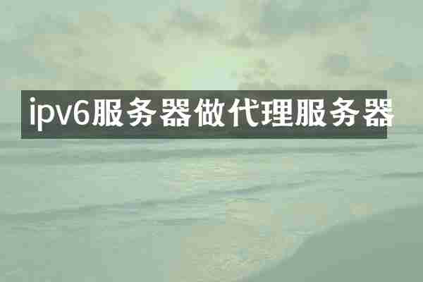 ipv6服务器做代理服务器