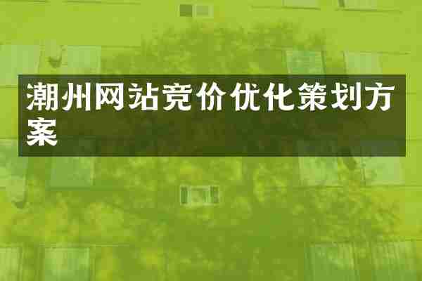 潮州网站竞价优化策划方案