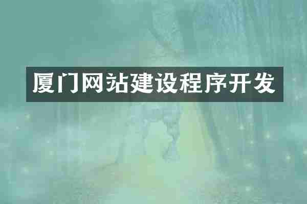 厦门网站建设程序开发