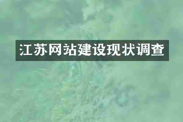 江苏网站建设现状调查