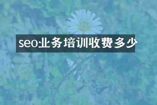 seo业务培训收费多少