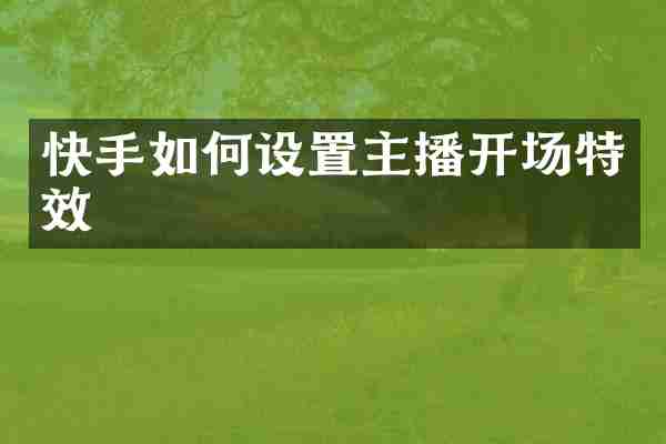 快手如何设置主播开场特效