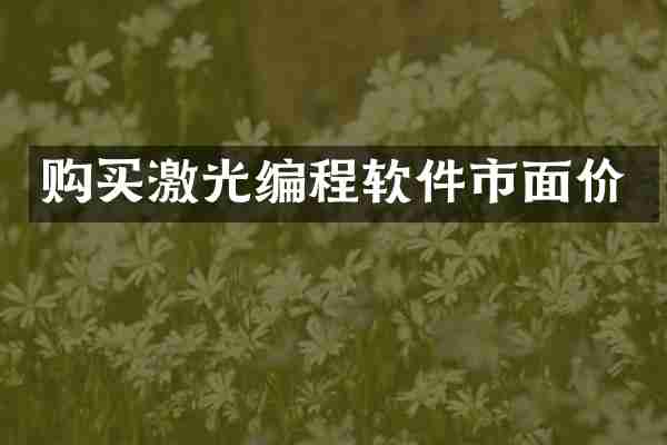 购买激光编程软件市面价