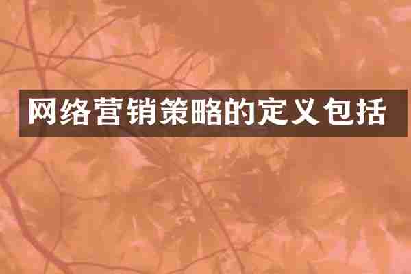 网络营销策略的定义包括