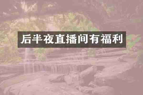 后半夜直播间有福利