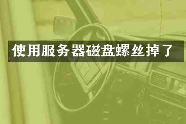 使用服务器磁盘螺丝掉了