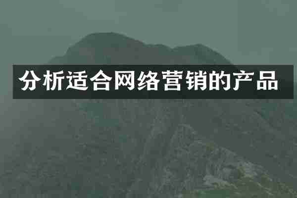 分析适合网络营销的产品