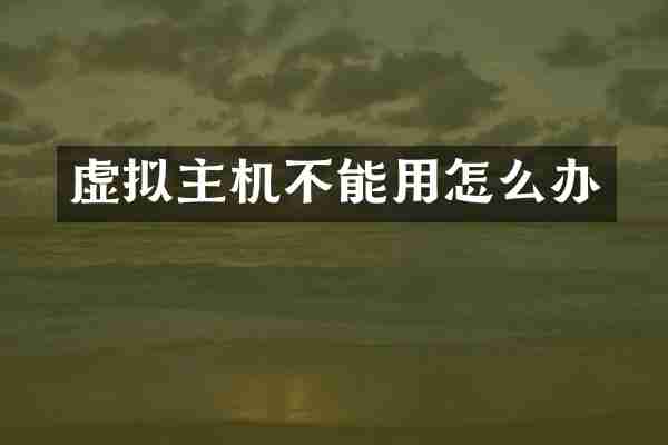虚拟主机不能用怎么办