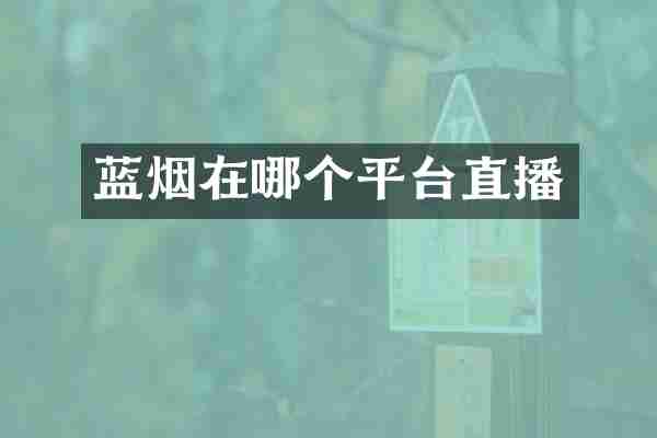 蓝烟在哪个平台直播