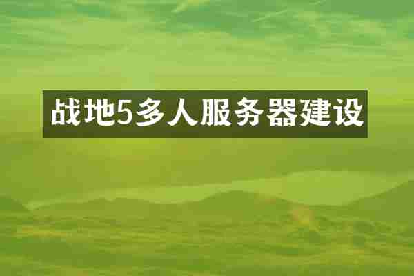 战地5多人服务器建设