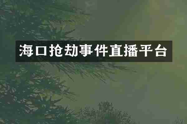 海口抢劫事件直播平台