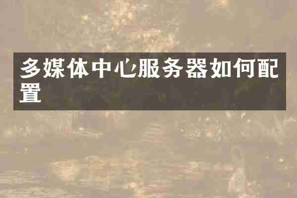 多媒体中心服务器如何配置