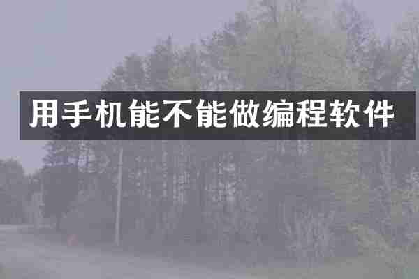 用手机能不能做编程软件