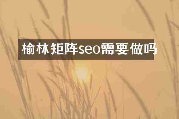 榆林矩阵seo需要做吗