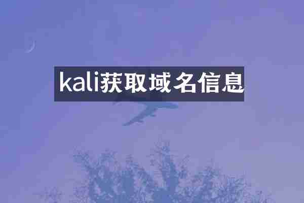 kali获取域名信息