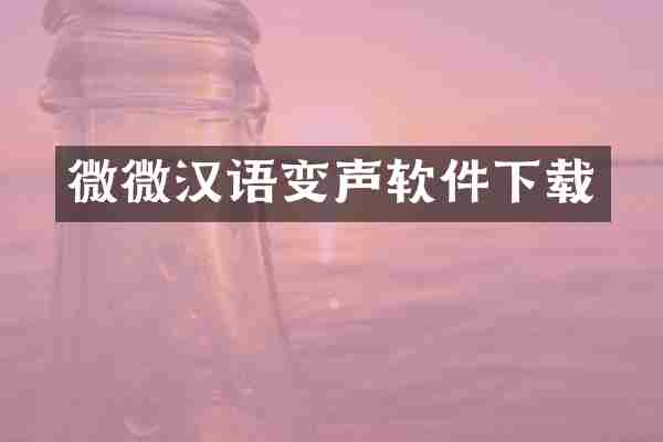 微微汉语变声软件下载