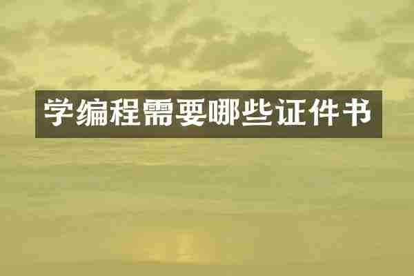 学编程需要哪些证件书