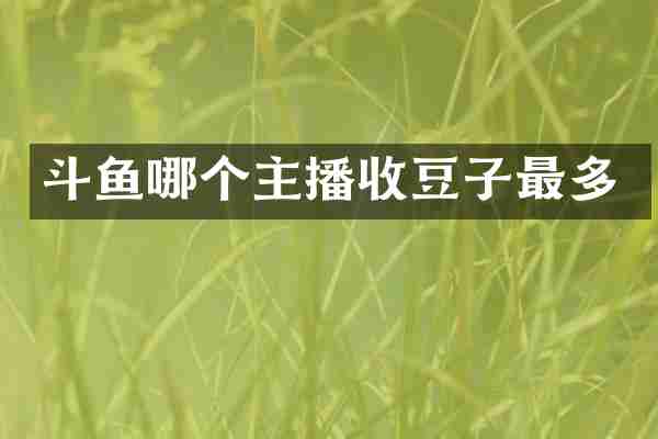 斗鱼哪个主播收豆子最多