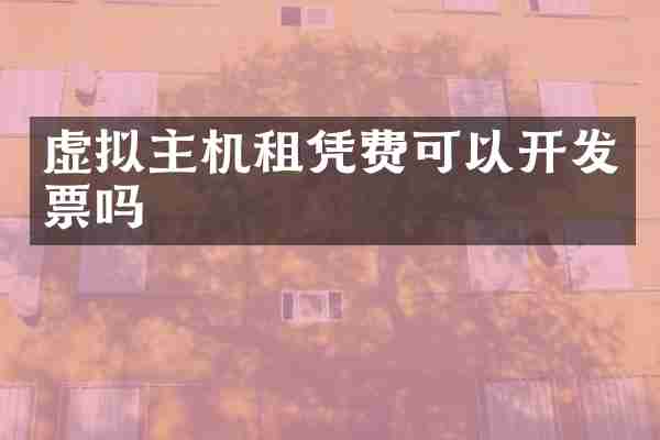 虚拟主机租凭费可以开发票吗