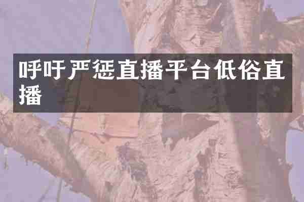 呼吁严惩直播平台低俗直播