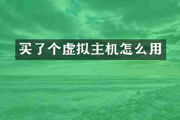 买了个虚拟主机怎么用