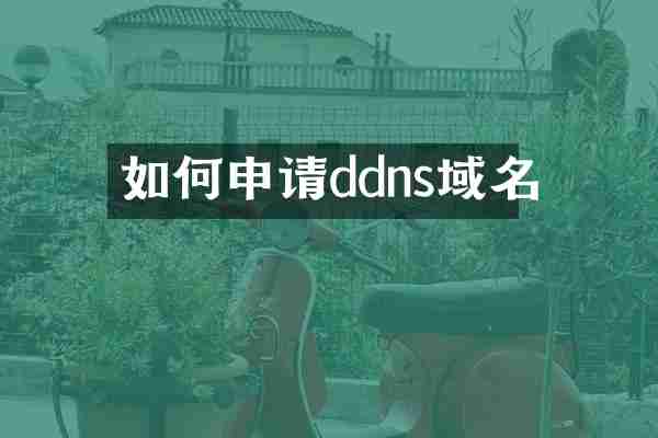 如何申请ddns域名