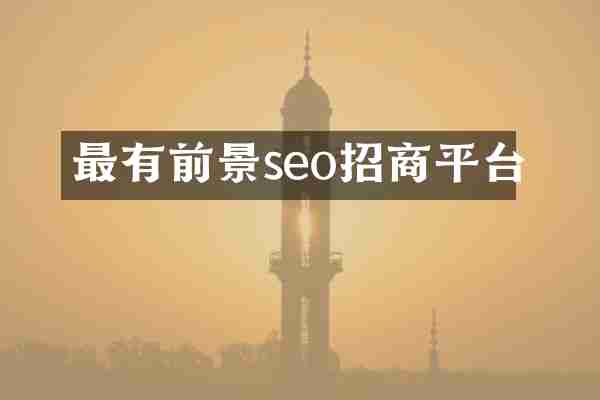 最有前景seo招商平台