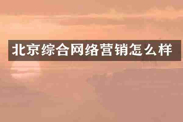 北京综合网络营销怎么样