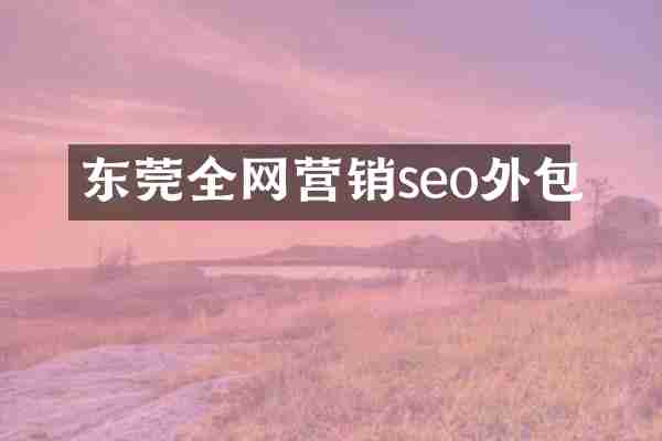 东莞全网营销seo外包