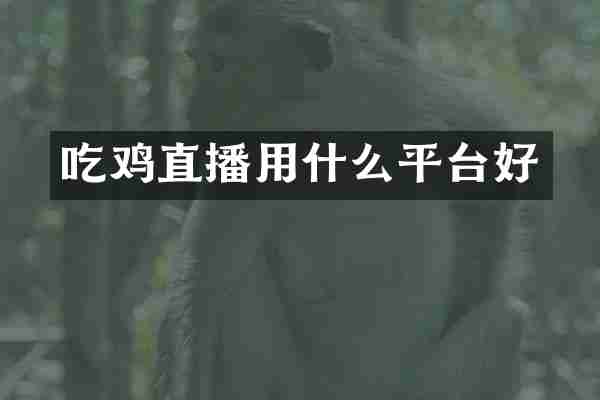 吃鸡直播用什么平台好