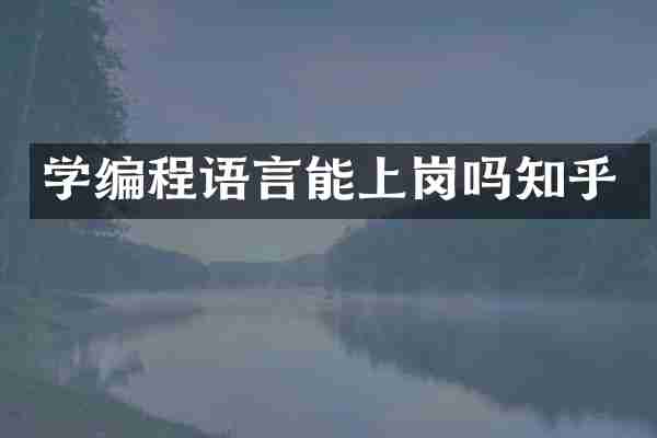 学编程语言能上岗吗知乎