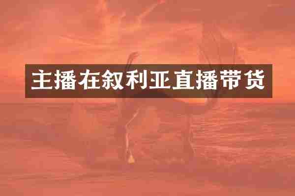 主播在叙利亚直播带货