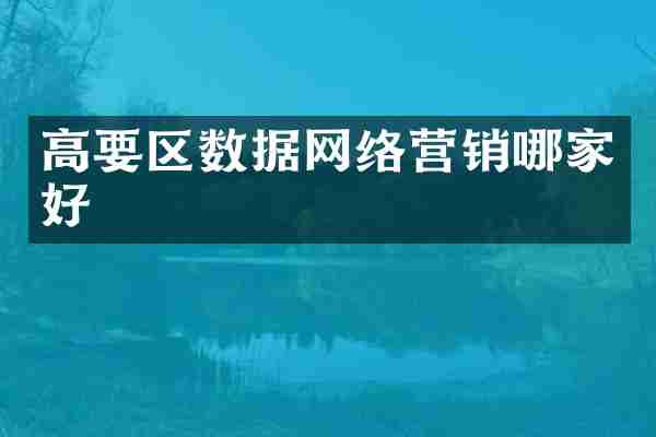 高要区数据网络营销哪家好